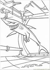 Coloring Nemo Shark Finding Boat Printable Cartoons sketch template