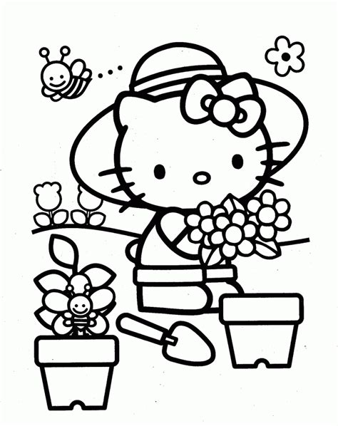 hard  kitty coloring pages clip art library