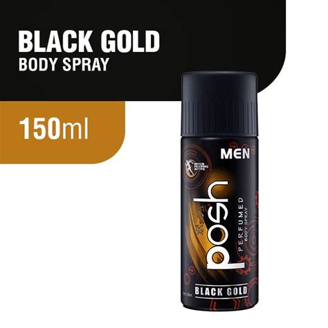 jual posh men black gold body spray  ml botol  seller yass shop kota bandung jawa