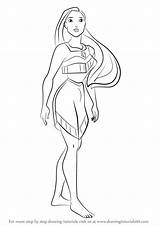Pocahontas Draw Princess Step Drawing Disney Drawings Learn Tutorials Drawingtutorials101 Cute Characters Cartoon Sketches Cinderella Visit sketch template