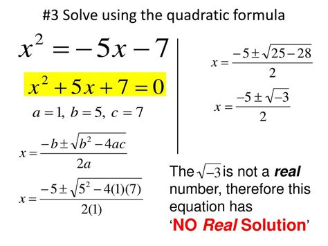 solving quadratic equations   quadratic formula