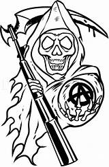 Anarchy Dragoart Coloring Reaper Grim Samcro Silhouette Allmystery Clipground Printout Sketchite Geht Euch Kopf Gerade sketch template