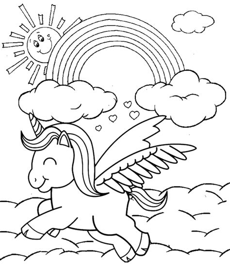 flying unicorn coloring coloring pages