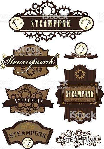 google image result  httpsmediaistockphotocomvectorsset  steampunk labels vector