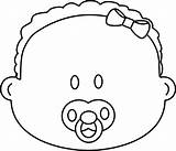 Baby Face Clipart Coloring Faces Girl Drawing Pacifier Greatest Book Getdrawings sketch template