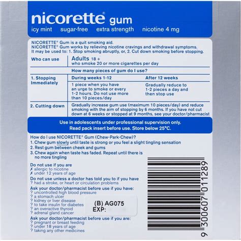 nicorette gum extra strength mg icy mint  pack big