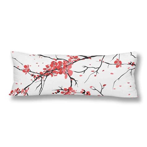 gckg spring cherry blossom sakura body pillow covers pillowcase 20x60