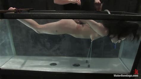 maya matthews in naked brunette tied and submersed in