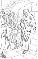 Jesus Heals Canaanite sketch template