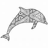 Coloring Geometric Pages Animal Dolphin Printable Book Just Thecottagemarket sketch template