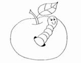 Coloring Worm Apple Worms Coloringcrew Apples Pages sketch template
