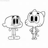 Gumball Darwin Xcolorings Colouring sketch template