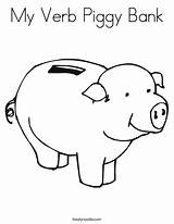 Coloring Bank Piggy Money Saving Verb Math Favorites Login Add Twistynoodle Cursive Noodle Print sketch template