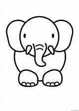 Print Coloring Pages Animal Elephant Printable Kids sketch template