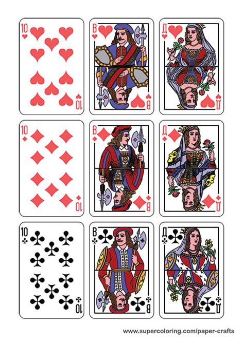 deck  classic ornate playing cards printable template