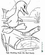 Coloring Duckling Ugly Pages sketch template
