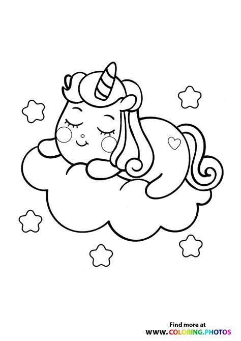 unicorn cloud coloring page coloring pages