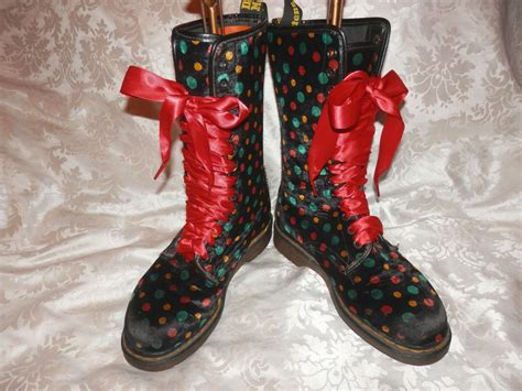 dr martens vintage spotted velvet bootssize vgcmade  englandrare ebay velvet boots