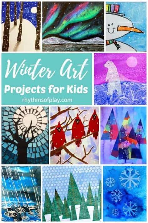 winter art projects  painting ideas  kids  adults