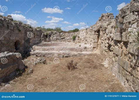 ruins  ancient baths  salamis northern cyprus stock image image