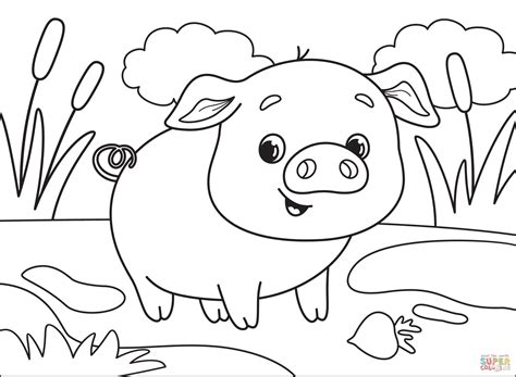cute pig coloring pages sketch coloring page