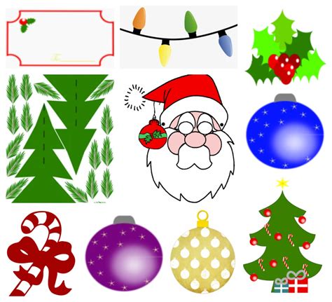 christmas drawings paper decorations clip art  printable