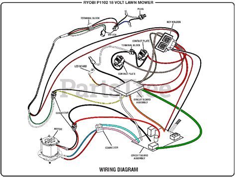 ryobi p   ryobi  walk  mower rev    wiring diagram parts