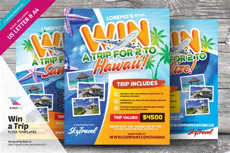 Win A Trip Flyer Templates By Kinzi21 Graphicriver