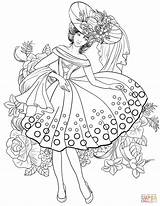 50s 1950s Getcolorings Woman Colouring sketch template