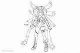 Coloring Pages Digimon Angewomon Kids Printable sketch template
