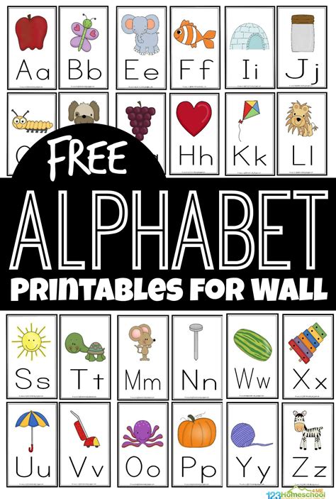 alphabet flashcards  printables  wall
