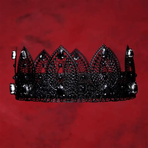 paris black evil crown women crown tiara gothic black etsy