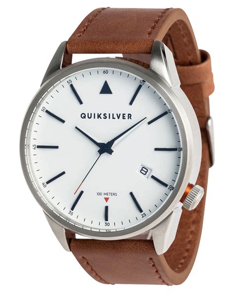 quiksilver  timebox leather  silver surfstitch