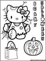Halloween Coloring Kitty Hello Pages Printable Hellokitty Colouring Color Kids Barbie Sheets Part Print Fun Book Cute Christmas Adult Freelargeimages sketch template