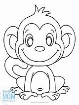 Colouring Monkeys Simplemomproject Drawing Funky Math Zoo sketch template