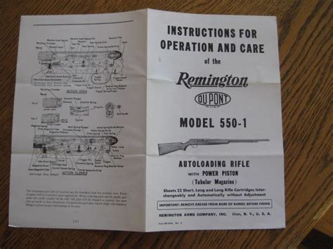 remington   original instruction folder manual  sale  gunauctioncom