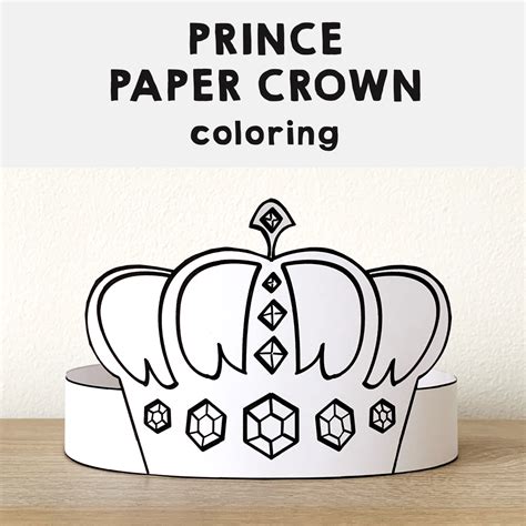 prince king paper gold crown printable royal costume craft activity