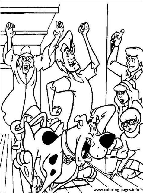 zombie chasing   scooby doo dd coloring page printable