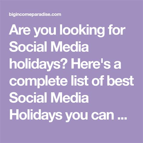 social media holidays heres  complete list