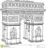 Triunfo Trionfo Triomphe Parigi Triumph Vectorstock Landmarks Ideen Triumphal Malvorlage sketch template