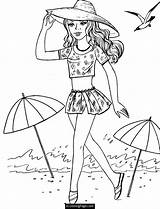 Coloring Pages Beach Girl Color Kids Girls Fun sketch template