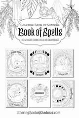 Book Coloring Shadows Pages Spells Wiccan Books Choose Board Shadow Pagan Spell sketch template