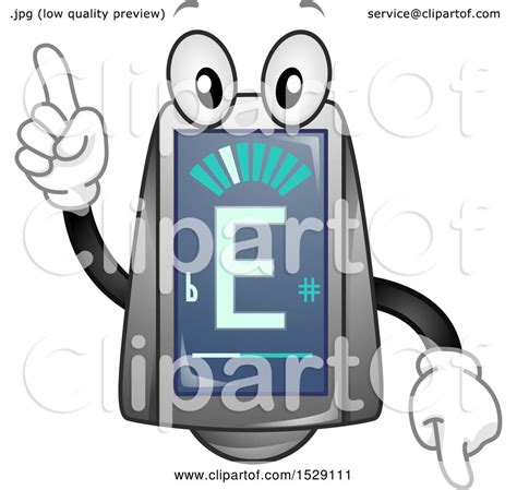 clipart   guitar tuner character pointing    royalty  vector illustration