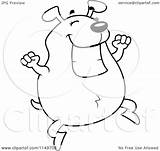 Jumping Chubby Smiling Dog Clipart Cartoon Cory Thoman Outlined Coloring Vector 2021 sketch template