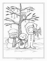 Coloring Winter Pages Scene Christmas Bear Printable Grayscale Adults Polar Snowman Halloween Landscape Birds Express Girl Molly Harrison Tree Snowmen sketch template