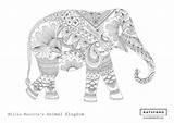 Elephant Zentangle Coloring Pages sketch template