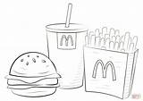 Mcdonalds Coloring Book Template Pages Food sketch template