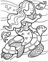 Mermaid Coloring Pages Kids Printable Color Pirate Fairy Colouring Mermaids Sheets Birthday Worksheet Book Education Ocean Party Worksheets Tales ζωγραφική sketch template