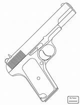 Pages Coloring Pistol Military Handgun Getdrawings Drawing sketch template