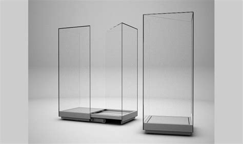 Glass Box Free Standing Island Display Cases For Museums Display Case